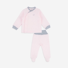 BuBaby Bộ quần áo dài tay cài chéo liền tất chân chần bông - BU Quilted BBS110800 | Quần áo Bu Baby chính hãng