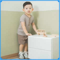 (12M-5Y) Bộ ngắn tay cổ trụ Siro BSR130304 | Quần áo BU Baby chính hãng