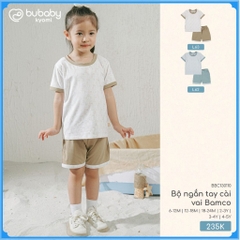(6M-5Y) Bộ ngắn tay cài vai Bubaby Bamco Cho Bé trai Bé gái - BBC130112 BBC130109 | Quần áo BU Baby chính hãng