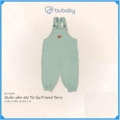 (6M-5Y) Quần yếm dài Túi ốp Friend Terry Bubaby Cotton - BCT4162BT BCT416201  | Quần áo BU Baby chính hãng