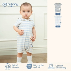 BU Baby (0M-12M) Body đùi ngắn tay cổ thủy thủ Bubaby Cotton PCT235301 | Sơ sinh Chính hãng