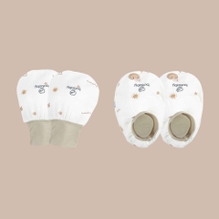 BU Baby Set Phụ kiện Mũ tròn Yếm Bao tay bao chân thoáng mát mềm mịn xinh yêu cho bé AVS1|Chính Hãng
