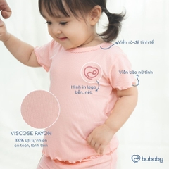 BU Baby (6M-5Y) Set 2 áo ngắn tay cổ tròn , áo 2 dây bé gái thoáng mát thời trang mùa hè | Chính hãng