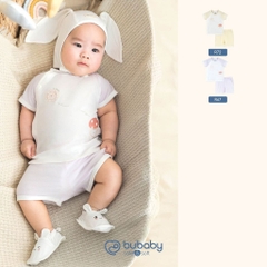 BU Baby (0M-9M) Bộ ngắn tay cài chéo thời trang hè Little Sunshine in nấm và sư tử nhí cho bé IVS130