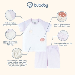 BU Baby (0M-9M) Bộ ngắn tay cài chéo thời trang hè Little Sunshine in nấm và sư tử nhí cho bé IVS130