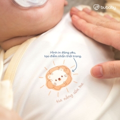 BU Baby (0M-9M) Bộ dài tay cài chéo Bao tay chân Lật Mềm mát thời trang hè Little Sunshine IVS110