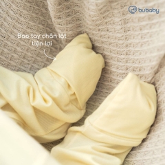 BU Baby (0M-9M) Bộ dài tay cài chéo Bao tay chân Lật Mềm mát thời trang hè Little Sunshine IVS110