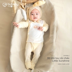 BU Baby (0M-9M) Bộ dài tay cài chéo Bao tay chân Lật Mềm mát thời trang hè Little Sunshine IVS110