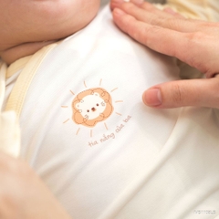 BU Baby (0M-9M) Bộ dài tay cài chéo Bao tay chân Lật Mềm mát thời trang hè Little Sunshine IVS110