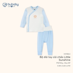 BU Baby (0M-9M) Bộ dài tay cài chéo Bao tay chân Lật Mềm mát thời trang hè Little Sunshine IVS110