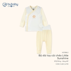 BU Baby (0M-9M) Bộ dài tay cài chéo Bao tay chân Lật Mềm mát thời trang hè Little Sunshine IVS110