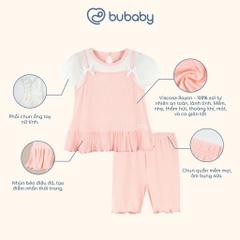 BU Baby (6M-5Y) Bộ ngắn tay cài sau Thời trang hè cho bé gái Bubaby Viscose IVS1310BG | Chính hãng