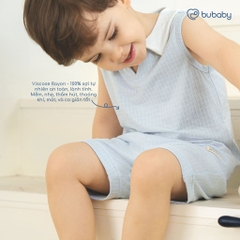 (6M-5Y) Bộ sát nách quần đủi mềm mại co giãn thoáng mát cho bé Bubaby IVC144300 | Quần áo chính hãng