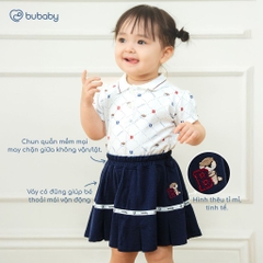 (12M-5Y) Bộ ngắn tay cổ Polo kèm chân váy cao cấp mềm mát thời trang hè cho bé Bubaby Ponie PPN1303