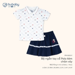 (12M-5Y) Bộ ngắn tay cổ Polo kèm chân váy cao cấp mềm mát thời trang hè cho bé Bubaby Ponie PPN1303