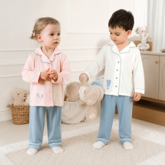(6M-5Y) Bộ Pijama Bambus bé trai bé gái Bubaby dài tay Bunny, bộ mặc nhà, bộ mặc ngủ cho bé, bộ ngủ trẻ em | SBB110200