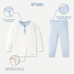 BU Baby (6M-3Y) Bộ dài tay cổ trụ Thu êm BU Siro Jacquard BU Baby SCT110301| Quần áo chính hãng