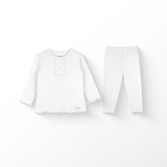 BU Baby (6M-3Y) Bộ dài tay cổ trụ Thu êm BU Siro Jacquard BU Baby SCT110301| Quần áo chính hãng
