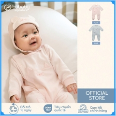(NB-3M) Body dài tay cài chéo Thu đông Bubaby Cotton BCT210801| Quần áo Bubaby chính hãng