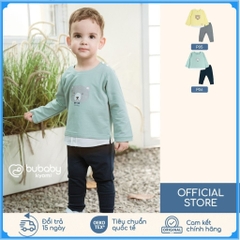 (6M-24M) Bộ dài tay cài vai Thu êm Bubaby Cotton BCT110109 | Quần áo chính hãng
