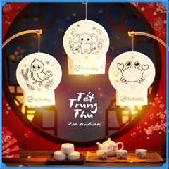 Lồng đèn Trung thu sáng tạo Tô màu - Lắp ghép - Có đèn nháy cho bé yêu