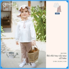 (9M-24M) Bộ dài tay cài sau cổ bèo bé gái BU Baby Bamcoo BBC111000 | Quần áo Bubaby chính hãng