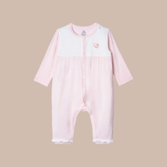 BU Baby (0M-3M) Body dài tay cài giữa bé trai bé gái Viscose Cotton SVC2102BT |Body sơ sinh chính hãng