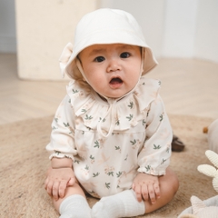 (1M-12M) Bộ đồ liền thân dài tay cài sau cổ bèo Mimo - BCT211002 | Quần áo BU Baby chính hãng