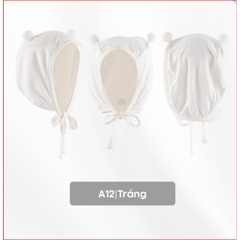 BU Baby (0-12M) Mũ Buộc dây Quả bông ABC1943QB Muda cho bé trai, bé gái  sơ sinh - Bamco  - Mũ bu baby - Mũ Bu sơ sinh