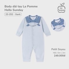 LaPom Body Dài Tay La Pomme Hello Sunday Chât Petit - Đồ sơ sinh cho bé - Đồ sơ sinh bé trai - Baby - Đồ sơ sinh bé gái