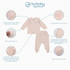 (NB-3M) Bộ dài tay cài chéo Bambus - BBB110810 | Quần áo BU Baby Chính hãng