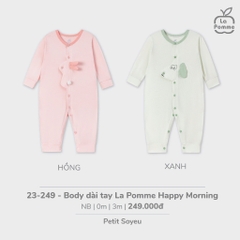 LaPom Body dài tay La Pomme Happy Morning - Đồ sơ sinh cho bé - Đồ sơ sinh bé trai - Baby - Đồ sơ sinh bé gái