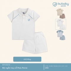 (6M-5Y) Bộ quần áo ngắn tay cổ Polo cho bé chất liệu sợi tre và bông hữu cơ - Quần áo Bu baby Ponie BPN130308
