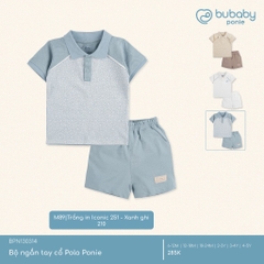 (6M-5Y) Bộ quần áo ngắn tay cổ Polo cho bé chất liệu sợi tre và bông hữu cơ - Quần áo Bu baby Ponie BPN130308
