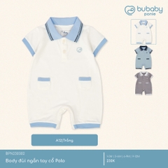 (1M-12M) Body đùi ngắn tay cổ Polo cho bé Bubaby Ponie - BPN230302 | Quần áo BU Baby chính hãng