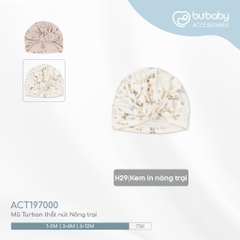 (1-12M) Mũ Turban thắt nút Nông trại ACT197000 cho bé gái từ 1M đến 12M - Phụ kiện BU chính hãng