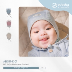 (1-6M) Mũ Buộc dây bonnet Quilted ABS194301 |Quần áo BU chính hãng