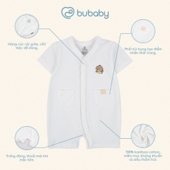 (1M-12M) Body đùi ngắn tay cài chéo, cài giữa Bambus bé trai bé gái BBB230803 BBB230205 BBB230206 | Quần áo chính hãng