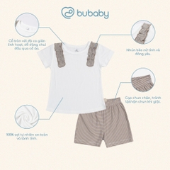 (6M-5Y) Bộ ngắn tay cổ tròn Bubaby Siro - BSR130404 BSR130403 | Quần áo BU Baby chính hãng