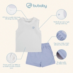 (6M-5Y) Bộ sát nách cổ tròn Bubaby cho bé trai bé gái Siro BSR140402 BSR140403 | Quần áo BU Baby chính hãng
