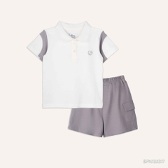 (6M-5Y) Bộ quần áo ngắn tay cổ Polo cho bé chất liệu sợi tre và bông hữu cơ - Quần áo Bu baby Ponie BPN130308