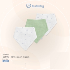 (Freesize) Set khăn sữa Mix màu Pack Bamboo Cotton Muslin - ABM100005 AMU104806 | Phụ kiện BU Baby Chính hãng