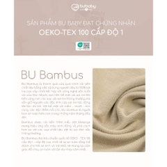 (0-12M) Bộ quần áo ngắn tay cài giữa phối đáp cổ mềm mát vải sợi tre - BB130234 | BU Baby chính hãng
