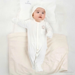 (NB-3M) Body dài tay cài giữa Bao tay chân lật Bambus - BBB210208 BBB210211 | Quần áo BU Baby chính hãng