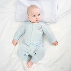 (NB-3M) Body dài tay cài giữa Bao tay chân lật Bambus - BBB210208 BBB210211 | Quần áo BU Baby chính hãng