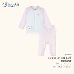 BU Baby (1M-12M) Bộ dài tay cài giữa thoáng mát cho bé Bubaby Bambus IBB110200 | Quần áo chính hãng