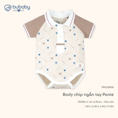 (3M-12M) Bodychip ngắn tay cổ Polo cho bé trai bé gái Bubaby Ponie - BPN230303 | Body BU Baby chính hãng