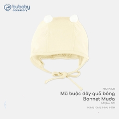 BU Baby (0-12M) Mũ Buộc dây Quả bông ABC1943QB Muda cho bé trai, bé gái  sơ sinh - Bamco  - Mũ bu baby - Mũ Bu sơ sinh
