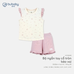 (6M-5Y) Bộ quần áo ngắn tay cổ tròn thoáng mát mềm mịn mặc hè bé trai bé gái Bubaby Viscose IVS1304