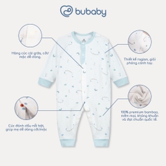 (NB-3M) Body dài tay cài chéo tai thỏ cho bé trai BU Baby Bambus - BBB210821 BBB210209 | Quần áo Bubaby chính hãng